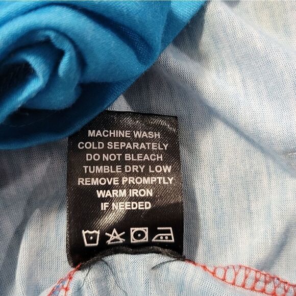 Depart West Red & Blue Ombre Summer Beach Casual Tank Top Sleeveless Shirt - Picture 4 of 4